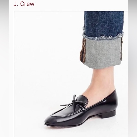 J.Crew Black Leather Academia Loafers